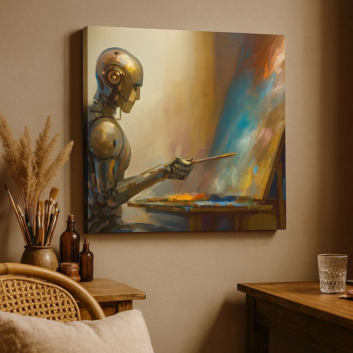 Bild auf Leinwand - Leinwandbild - Die Kunst der Zukunft - 30x30 cm