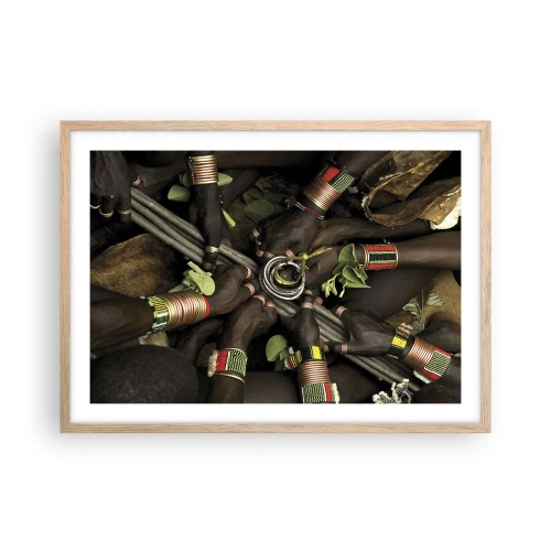 Poster in einem Rahmen aus heller Eiche - Wir sind zusammen - 70x50 cm