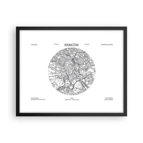 Poster in einem schwarzem Rahmen - Anatomie von Krakau - 50x40 cm