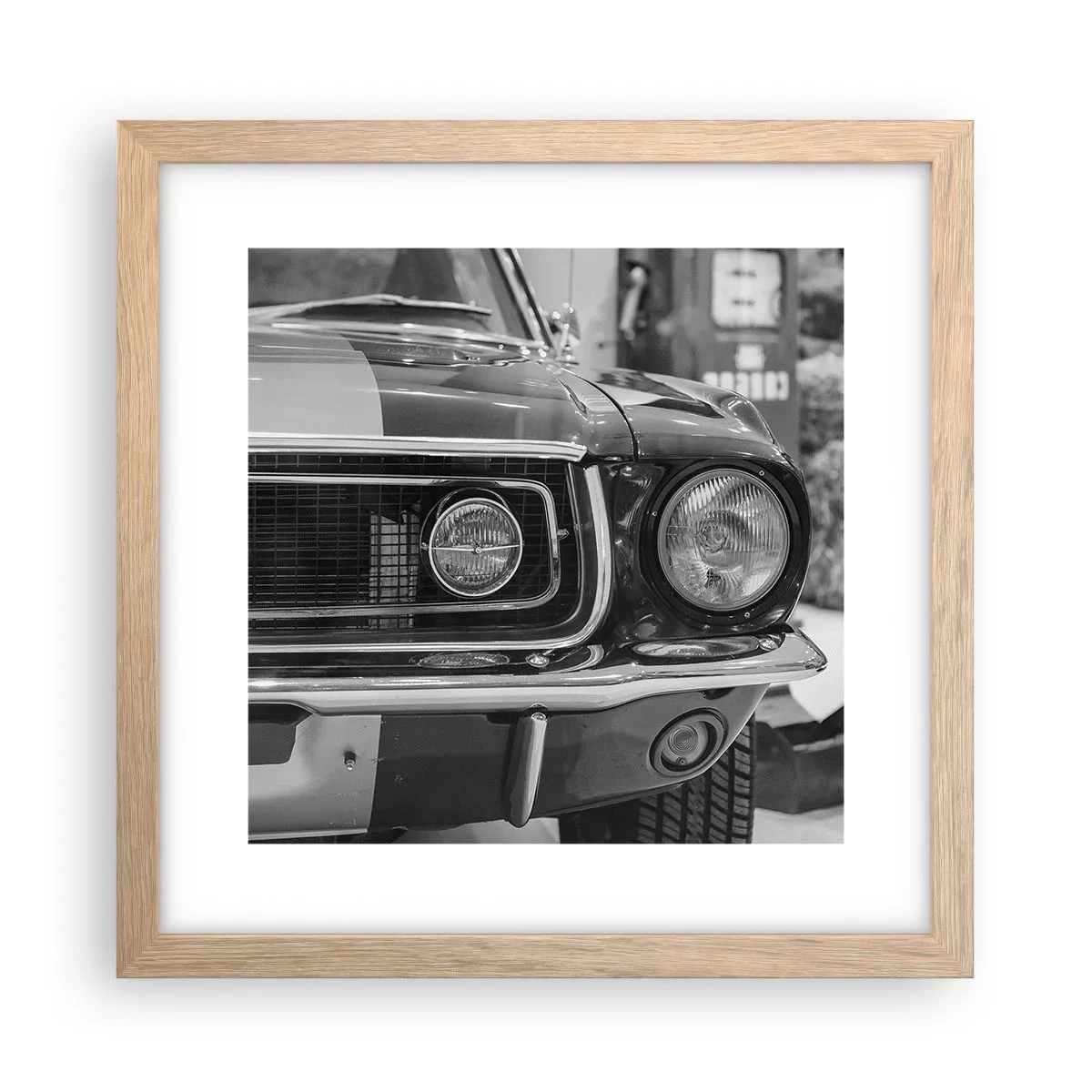 Poster in einem Rahmen aus heller Eiche - Wilder Ritt - 30x30 cm