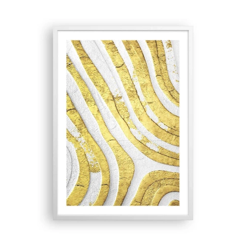 Poster in einem weißen Rahmen - Komposition in Weiß und Gold - 50x70 cm