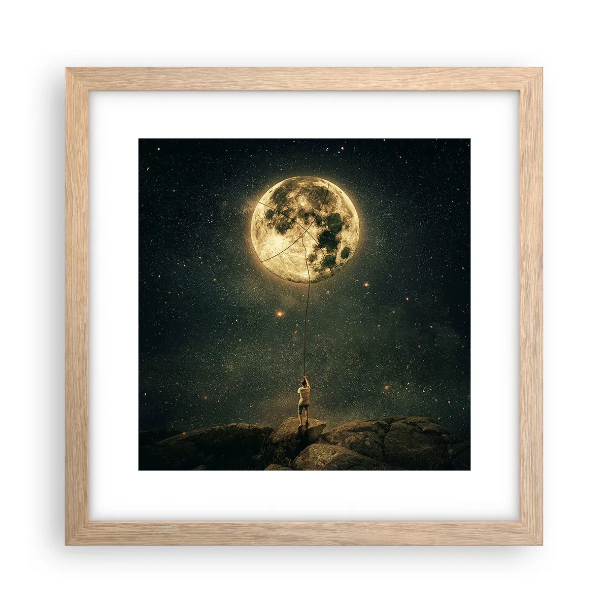 Poster in einem Rahmen aus heller Eiche - Der Mann, der den Mond gestohlen hat - 30x30 cm