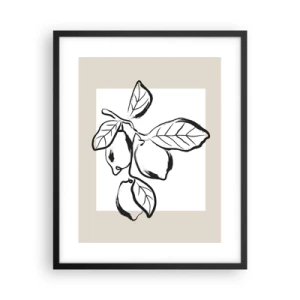 Poster in einem schwarzem Rahmen - Dort, wo Zitronen reifen… - 40x50 cm