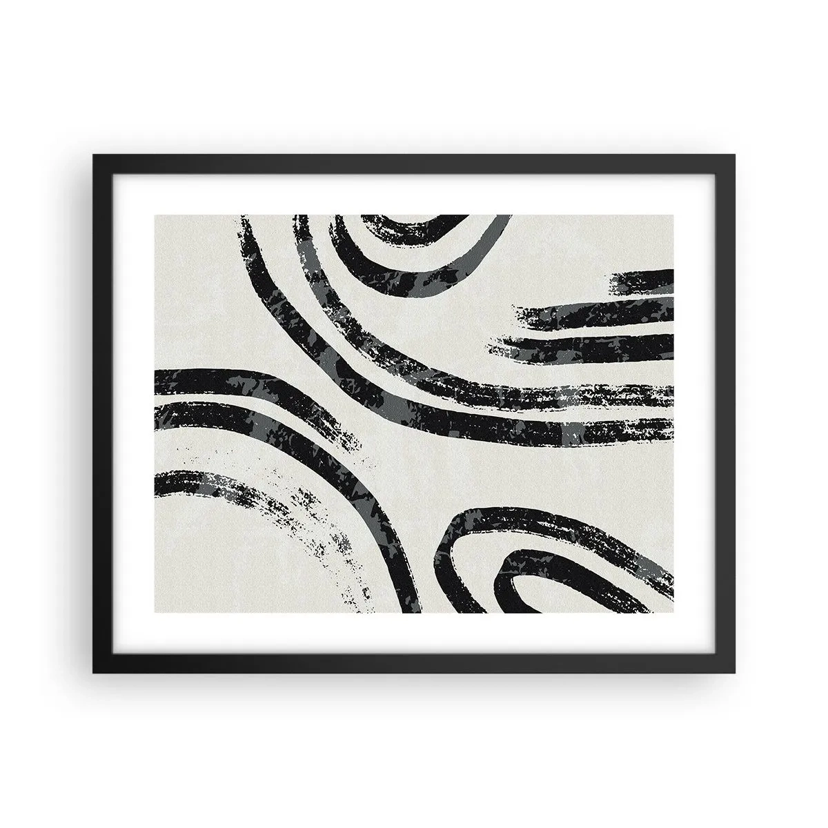 Poster in einem schwarzem Rahmen - Bei Hälfte angehalten - 50x40 cm