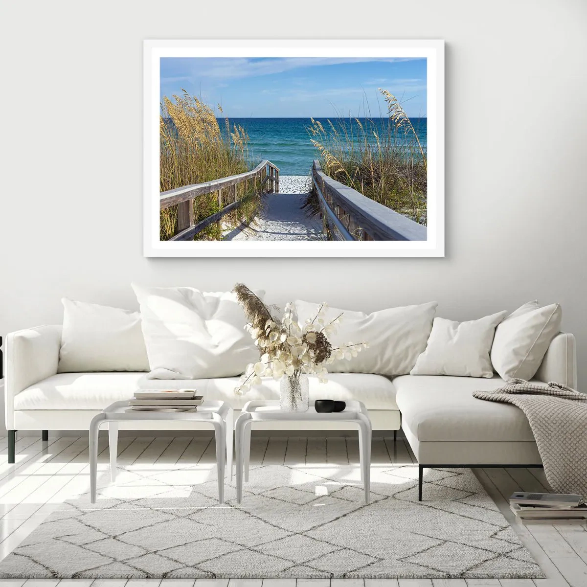 Poster in einem weißen Rahmen - In der Sonne, im Wind - 91x61 cm