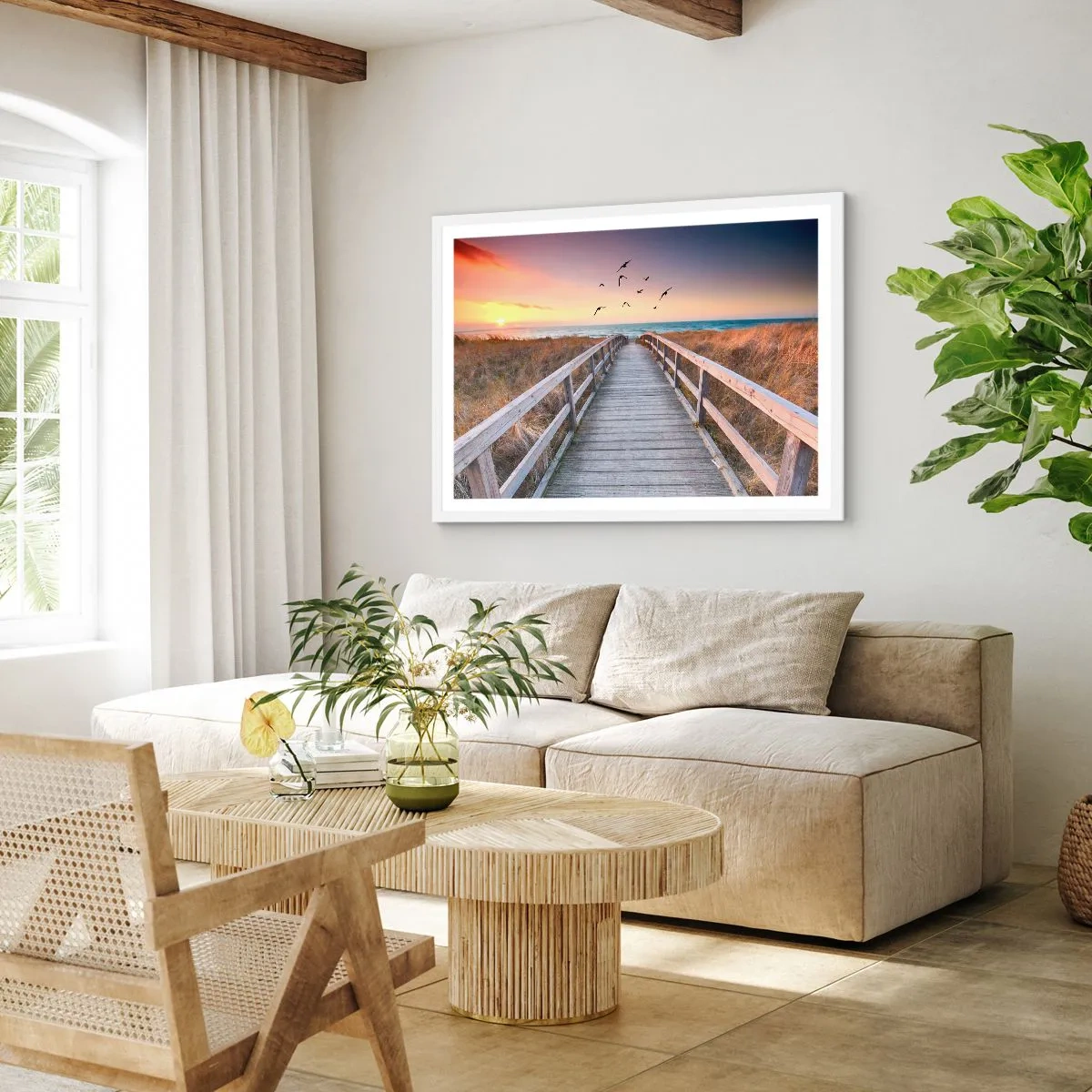 Poster in einem weißen Rahmen - Der Raum für Auffliegen - 100x70 cm