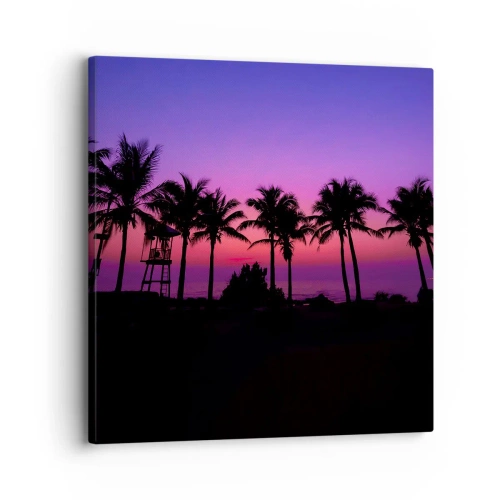 Bild auf Leinwand - Leinwandbild - Abend unter Palmen - 30x30 cm
