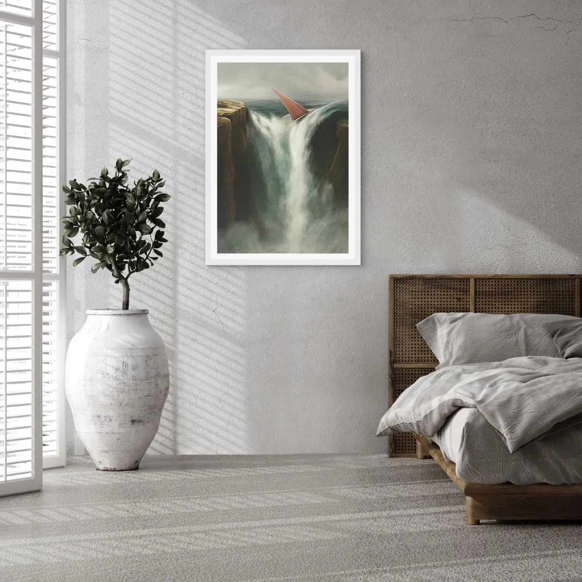 Poster in einem weißen Rahmen - Warnung des Lebens - 40x50 cm