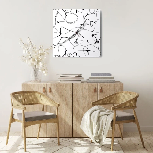 Wanduhr - Glasuhr - Lebenswege, Wechselfälle - 40x40 cm