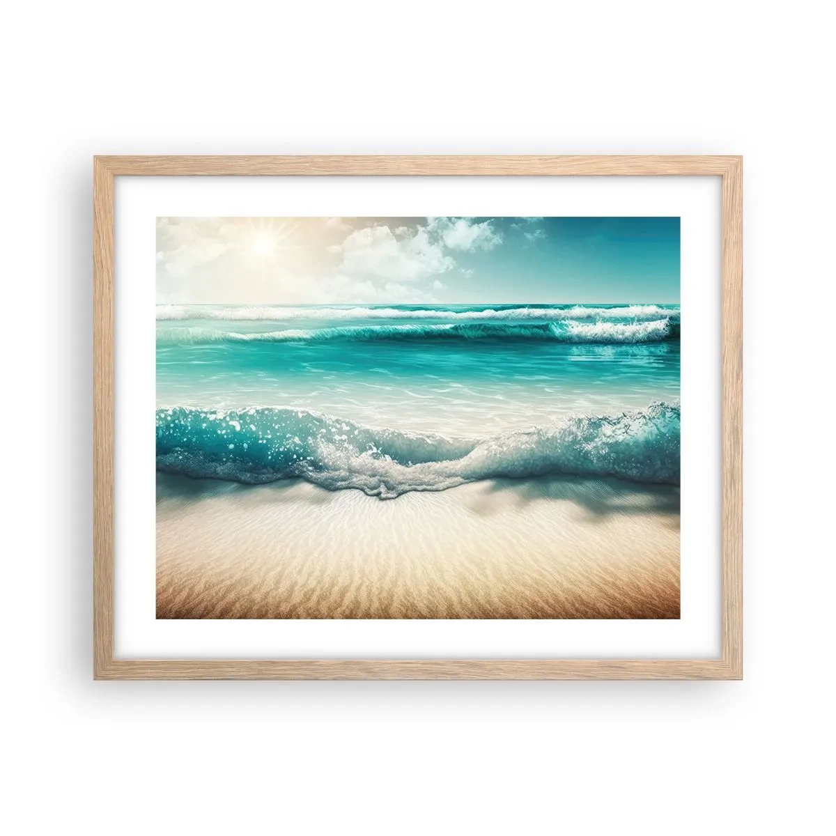 Poster in einem Rahmen aus heller Eiche - Frieden des Ozeans - 50x40 cm