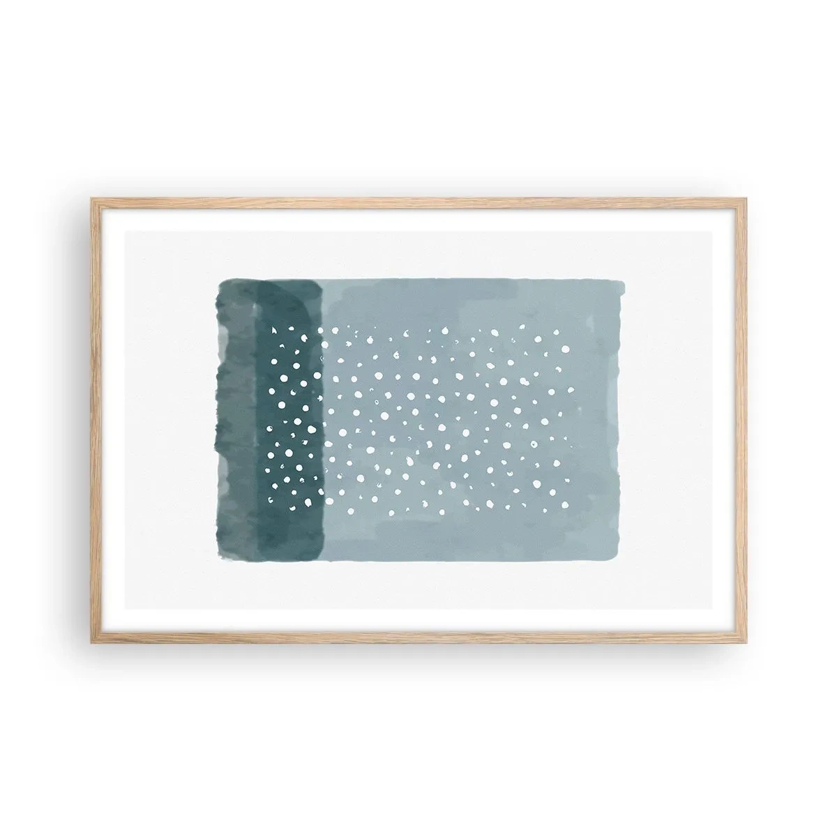 Poster in einem Rahmen aus heller Eiche - Auf Blau gewachsen - 91x61 cm