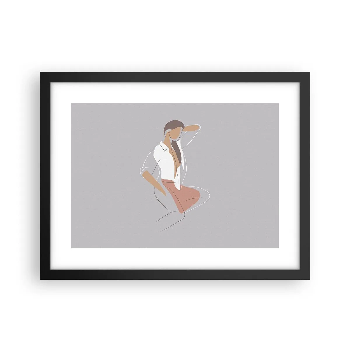 Poster in einem schwarzem Rahmen - Umriss der Anmut - 40x30 cm