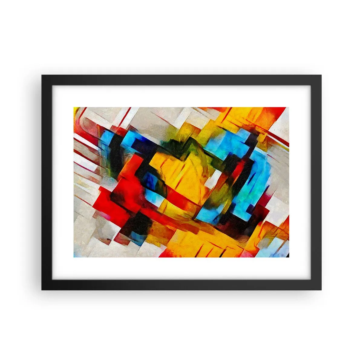 Poster in einem schwarzem Rahmen - Ein bunter Interleaver - 40x30 cm