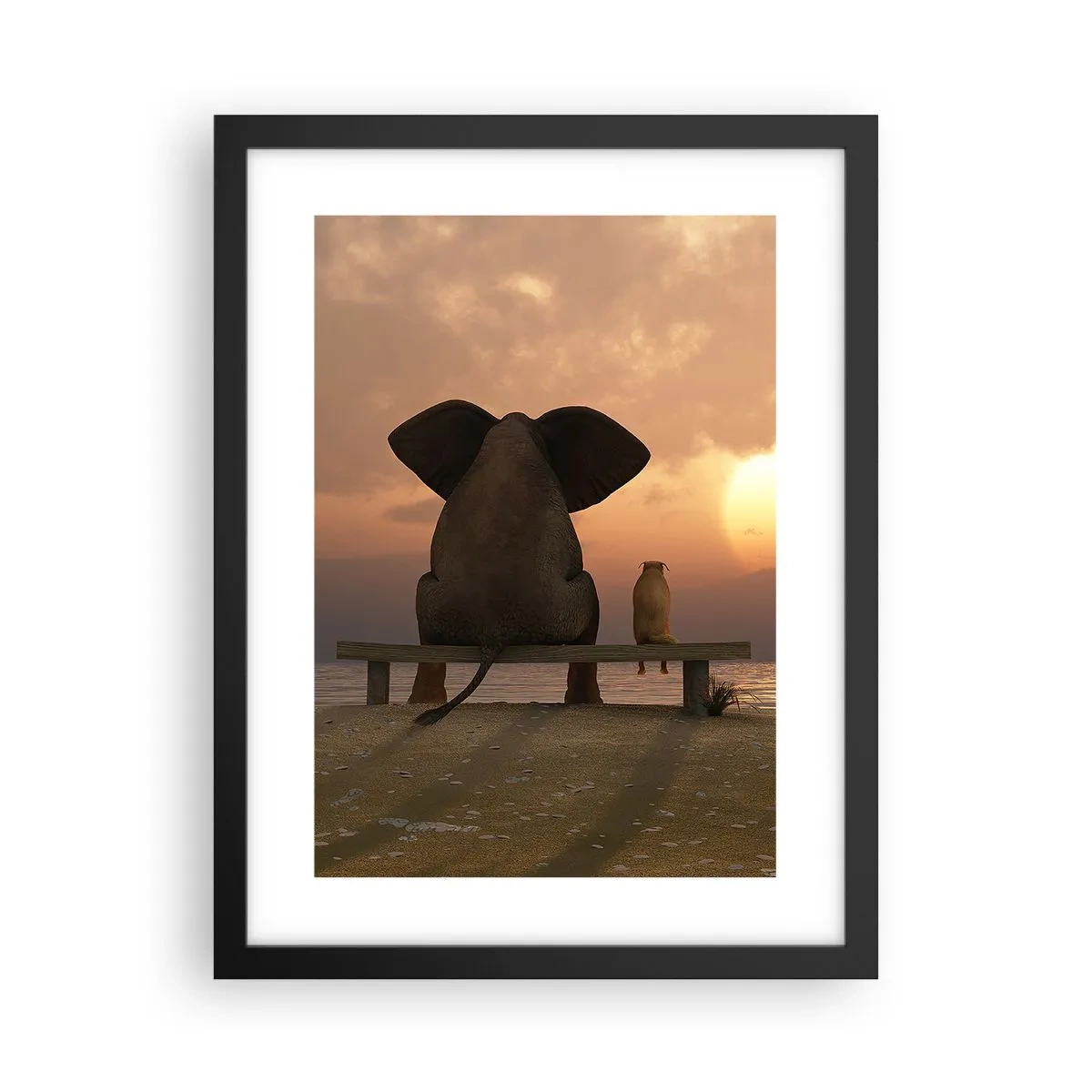 Poster in einem schwarzem Rahmen - Es tut gut zusammen zu schweigen - 30x40 cm