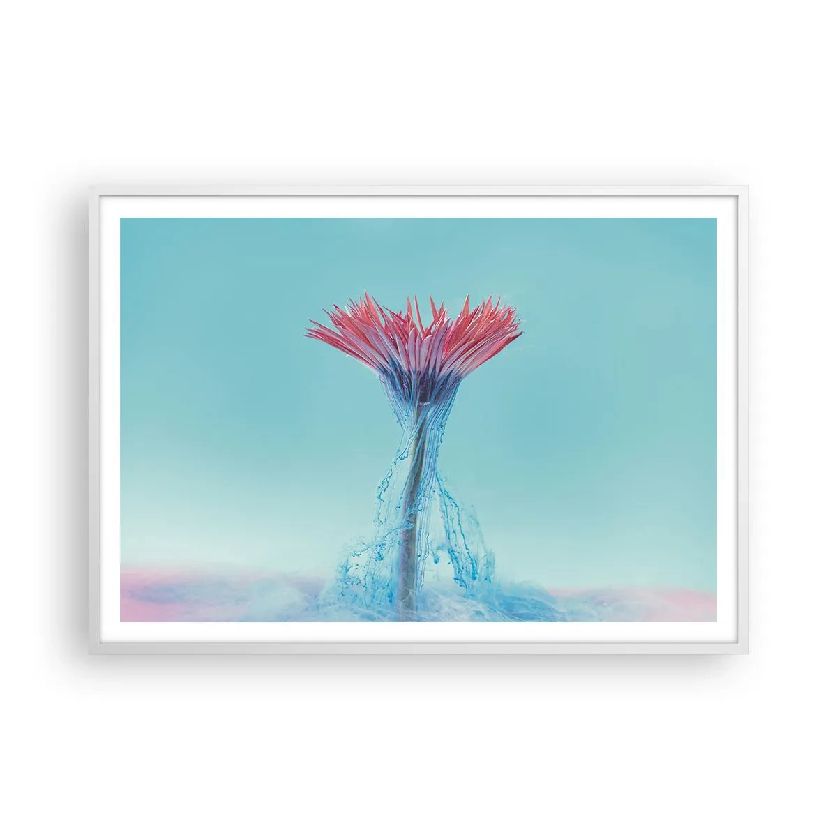 Poster in einem weißen Rahmen - In einer belebenden Umarmung - 100x70 cm