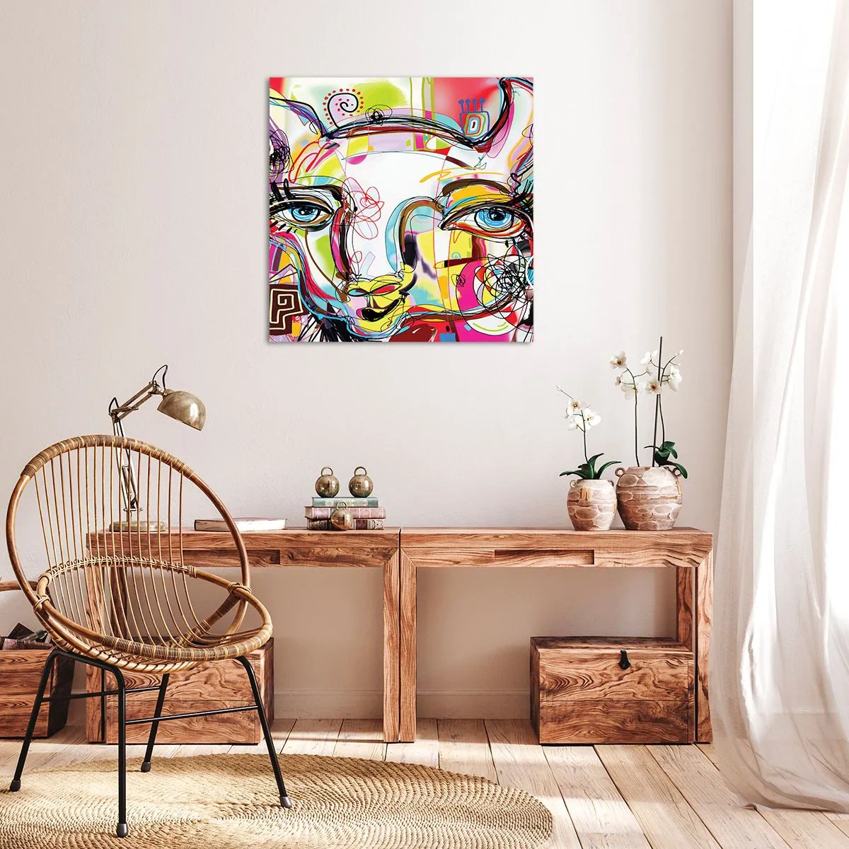 Bild auf Leinwand - Leinwandbild - Der Reichtum des Abiturs der Katze - 60x60 cm