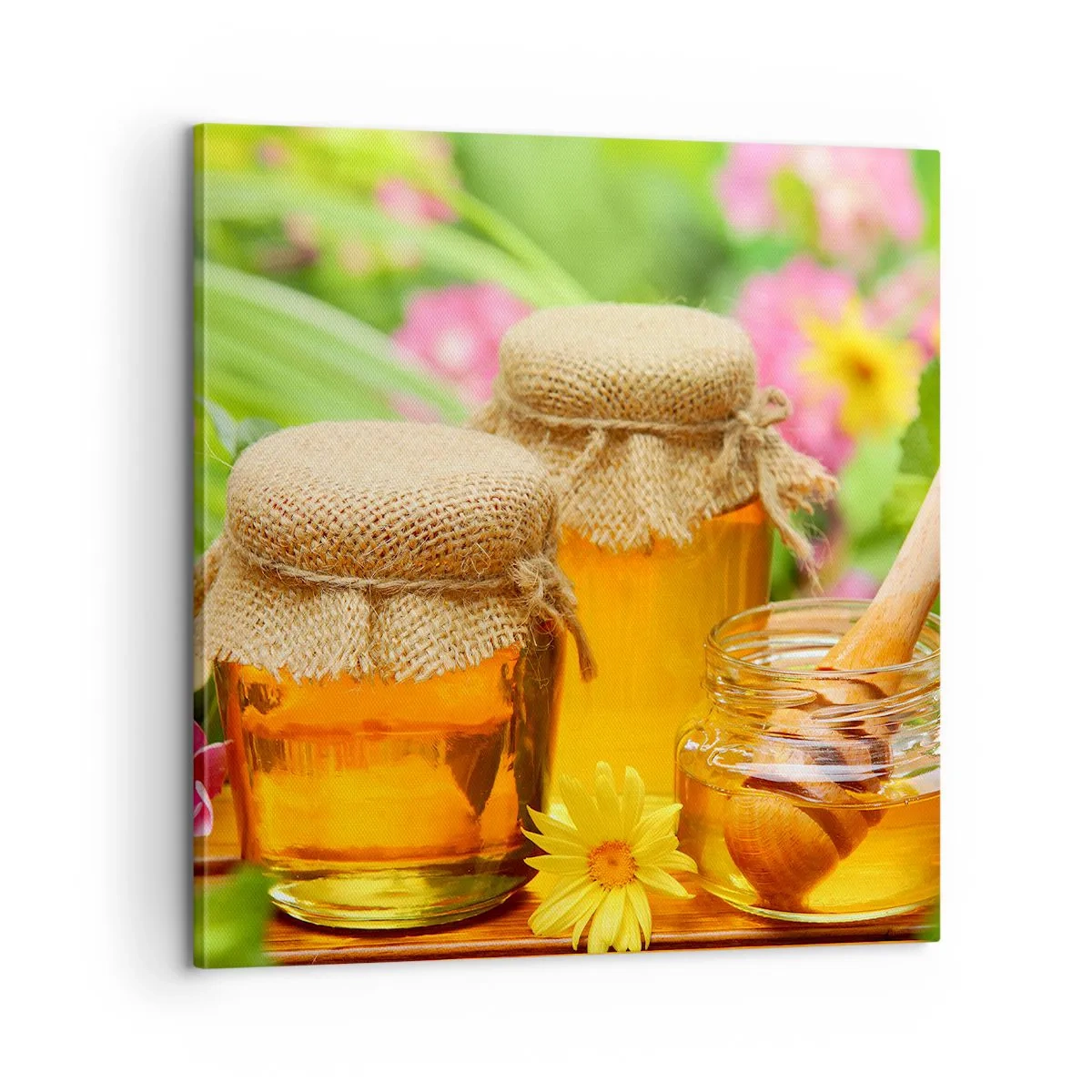 Bild auf Leinwand - Leinwandbild - Süß und blumig - 60x60 cm