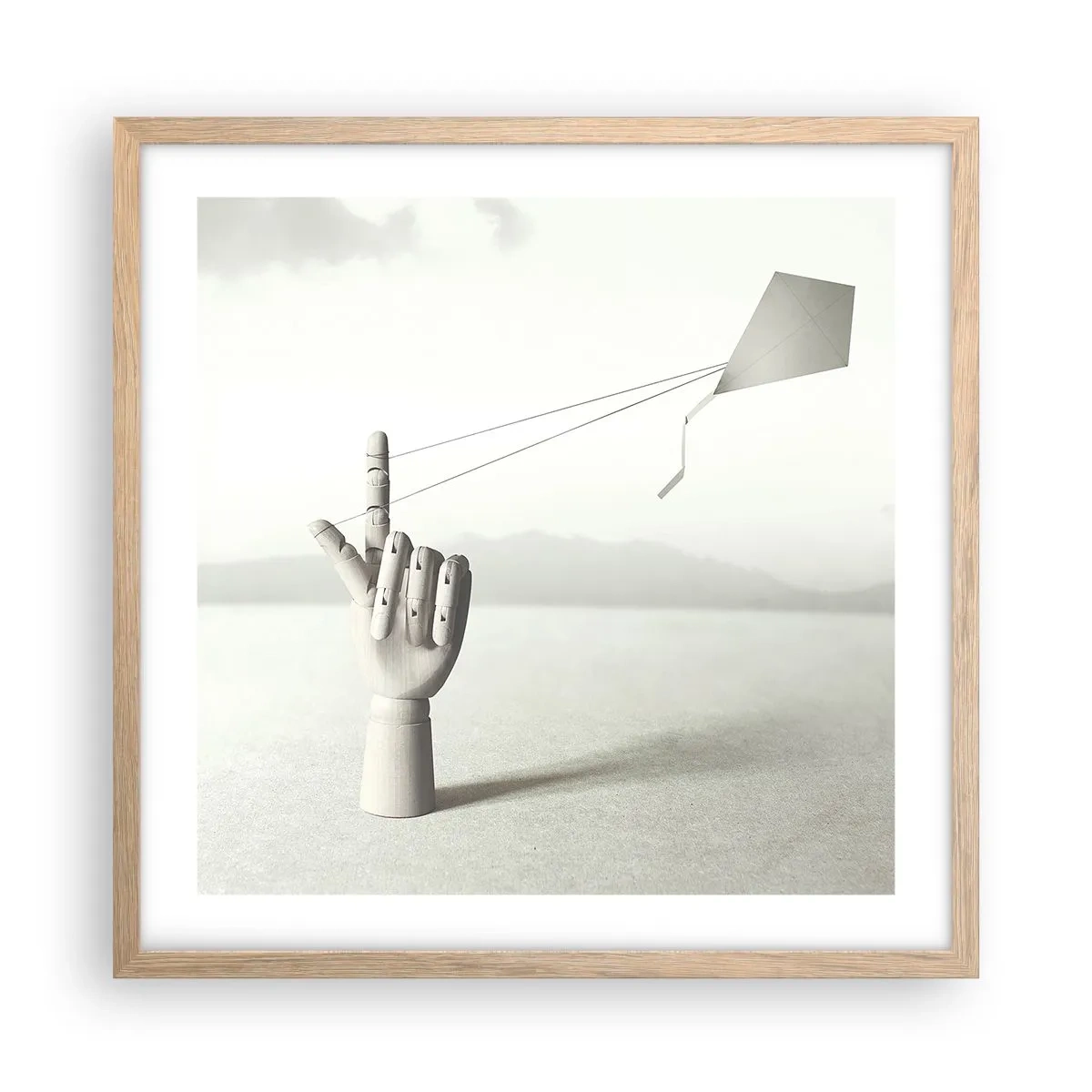 Poster in einem Rahmen aus heller Eiche - Kraftprobe - 50x50 cm