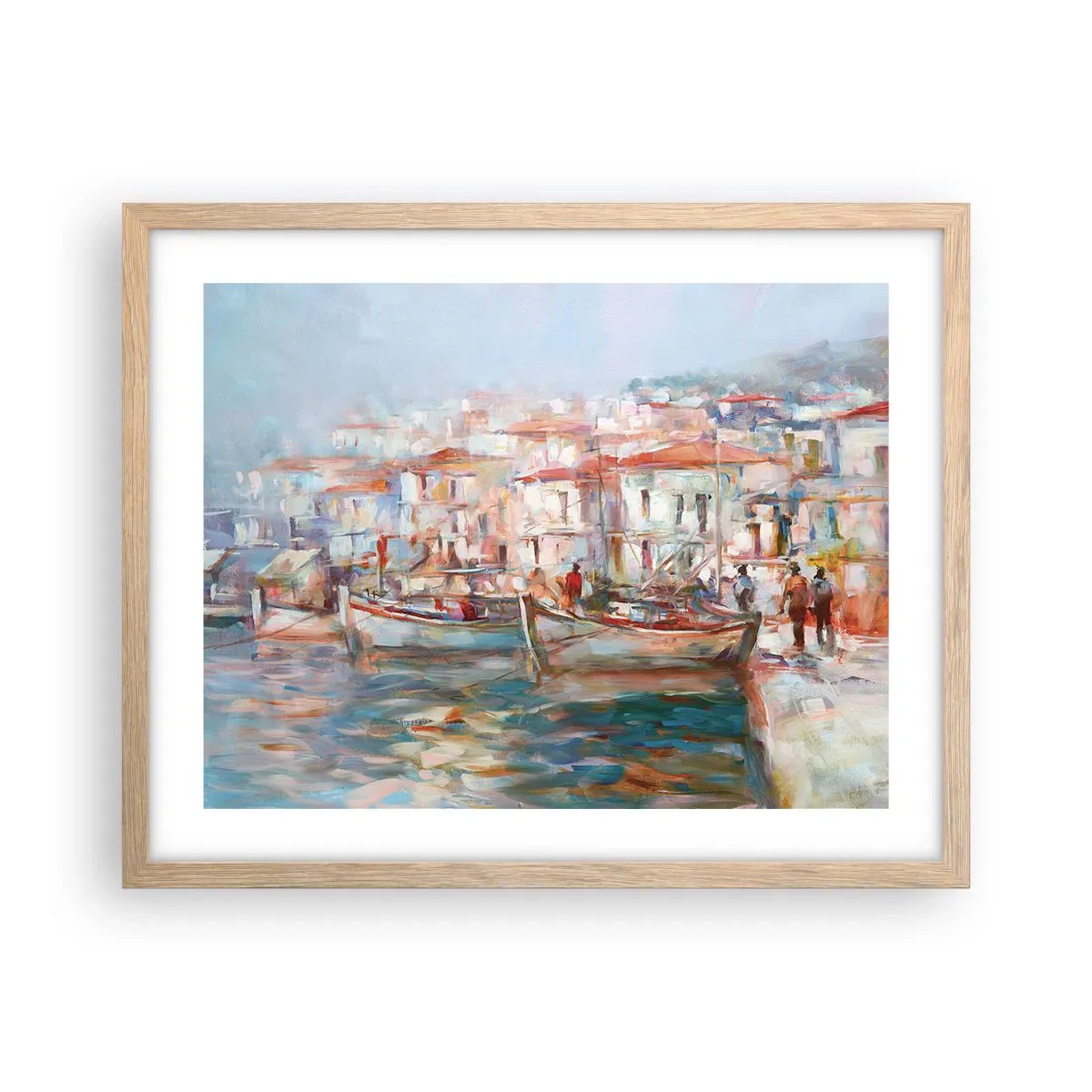 Poster in einem Rahmen aus heller Eiche - Pastell-Sommerferien - 50x40 cm