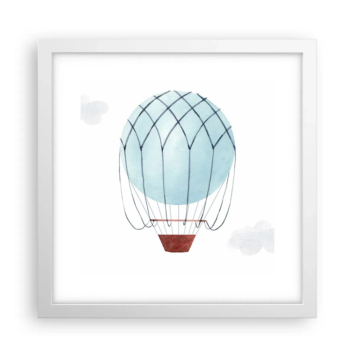 Poster in einem weißen Rahmen - Ganz in den Wolken - 30x30 cm