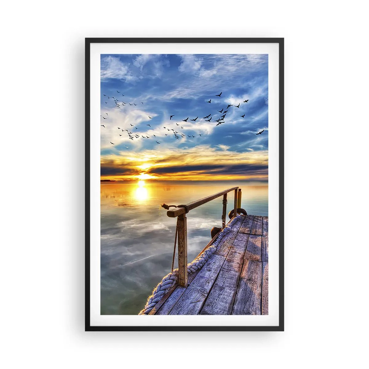 Poster in einem schwarzem Rahmen - Der Wind geht zur Ruhe - 61x91 cm