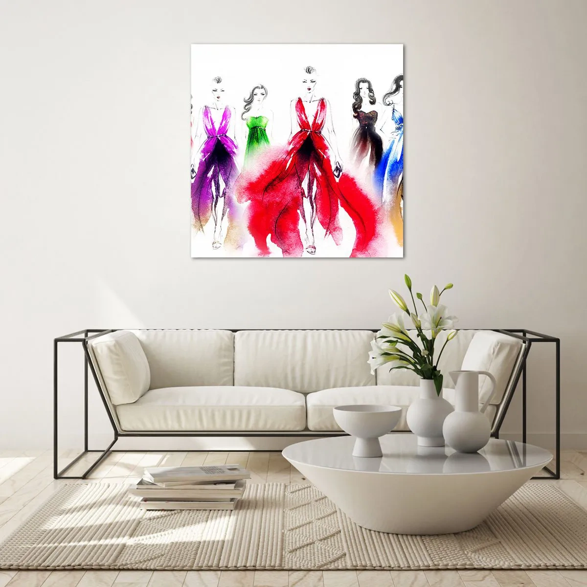 Glasbild - Bild auf glas - Stimmungen für Kostüme - 70x70 cm