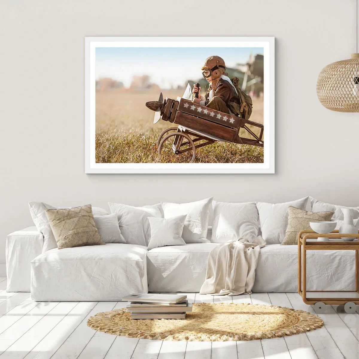 Poster in einem weißen Rahmen - Start in Richtung eines Traums - 91x61 cm