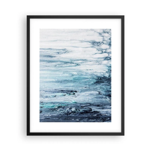 Poster in einem schwarzem Rahmen - Blaue Eiszapfen - 40x50 cm