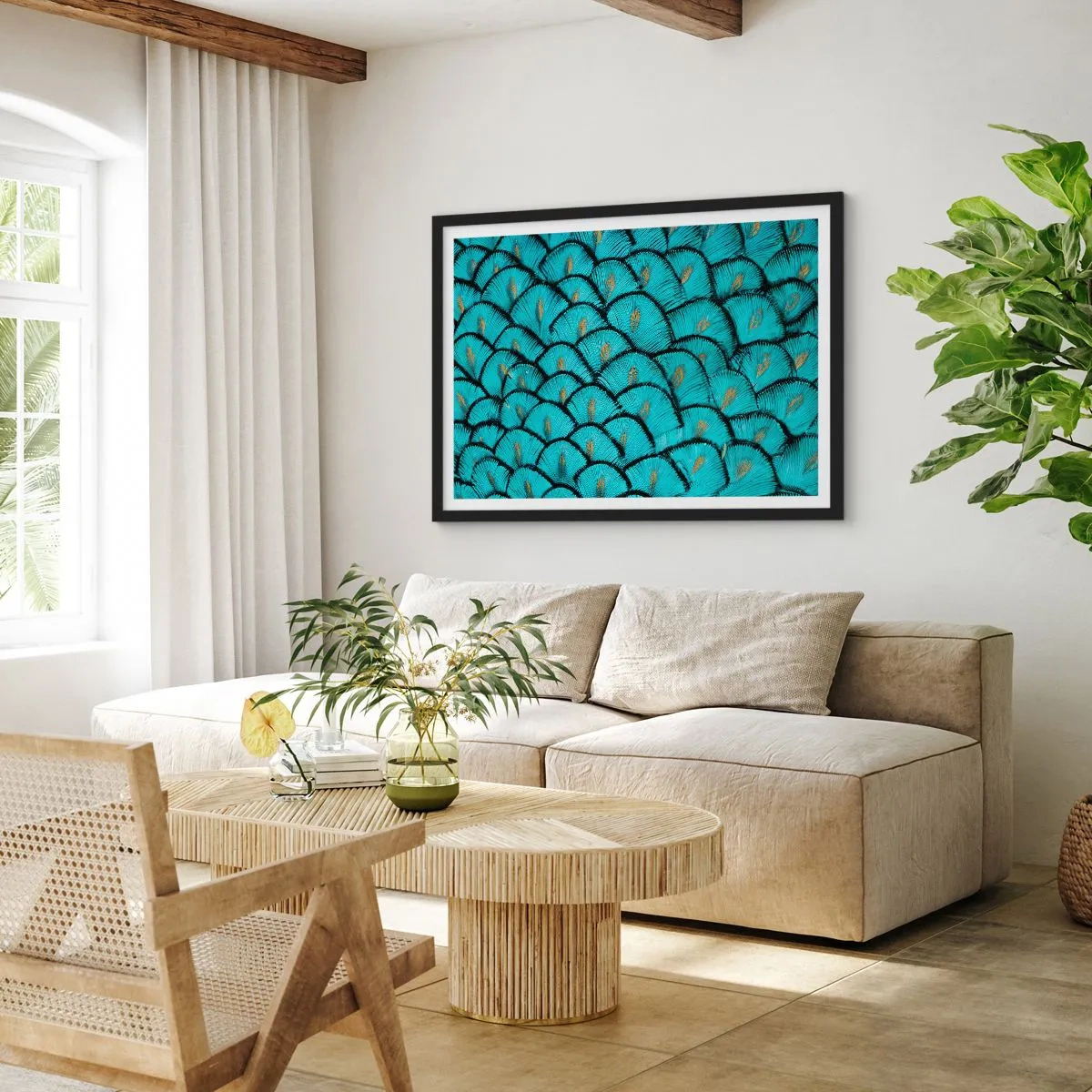 Poster in einem schwarzem Rahmen - Große Federgala - 40x30 cm