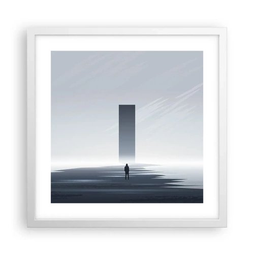 Poster in einem weißen Rahmen - Chance oder Bedrohung? - 40x40 cm