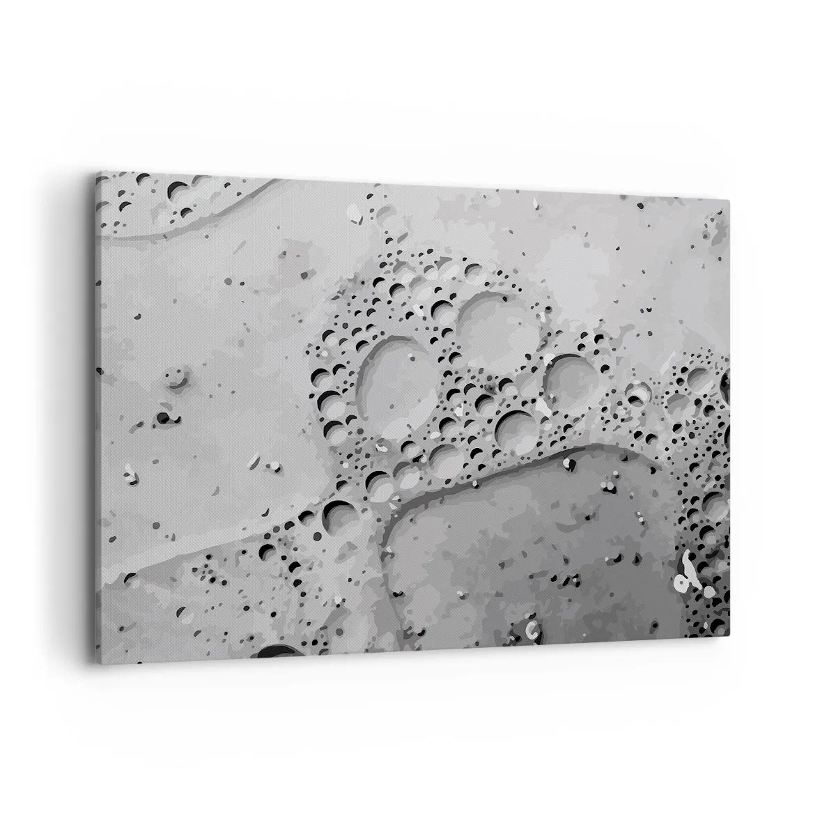 Bild auf Leinwand - Leinwandbild - Schwarz-weißes Blasenmuster im minimalistischen Stil - 100x70cm - Schaumpfad - Moderne Wanddekoration für Wohnzimmer und Schlafzimmer ARTTOR