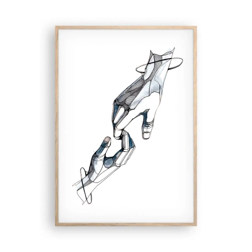 Poster in einem Rahmen aus heller Eiche - Eine gute Geste - 70x100 cm