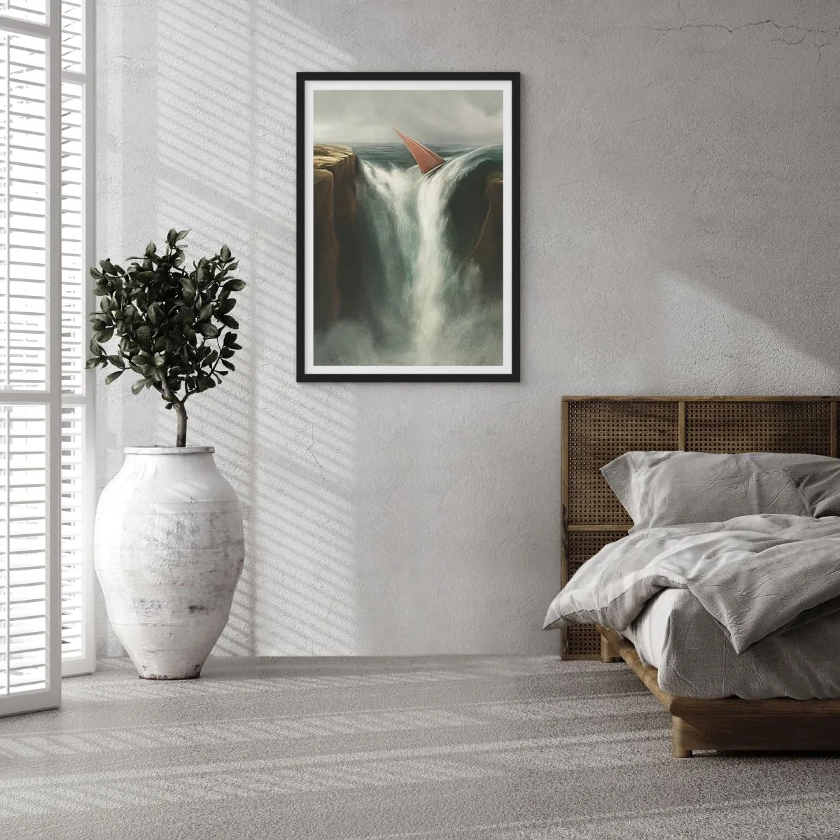 Poster in einem schwarzem Rahmen - Warnung des Lebens - 30x40 cm