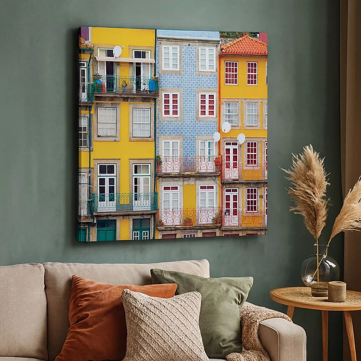 Bild auf Leinwand - Leinwandbild - Farben der Altstadt - 30x30 cm