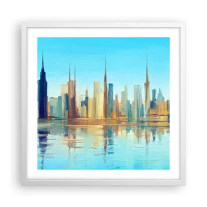 Poster in einem weißen Rahmen - Sonnige Metropole - 50x50 cm