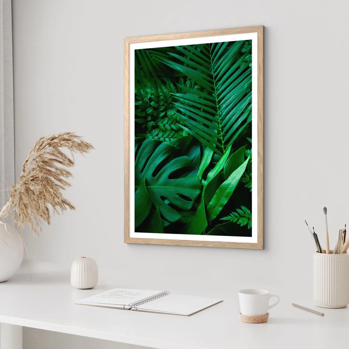 Poster in einem Rahmen aus heller Eiche - Eingebettet ins Grüne - 70x100 cm