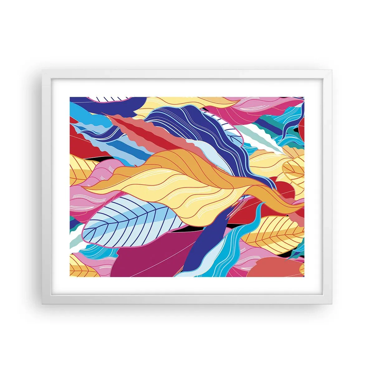 Poster in einem weißen Rahmen - Buntes Durcheinander - 50x40 cm