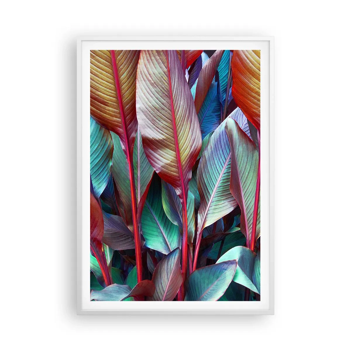 Poster in einem weißen Rahmen - Buntes Dickicht - 70x100 cm