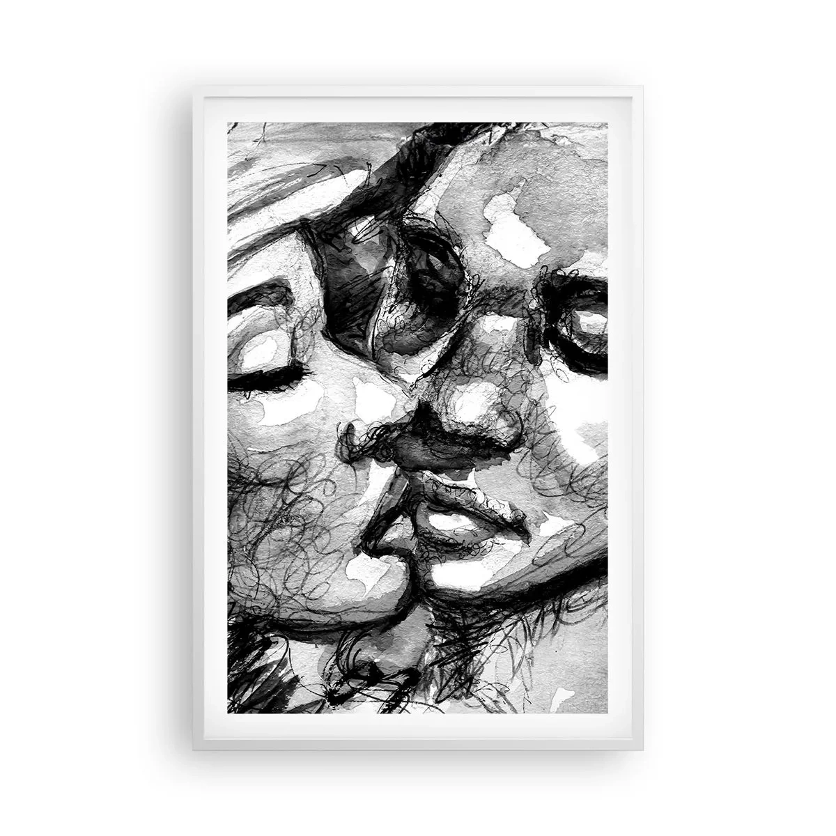 Poster in einem weißen Rahmen - Zärtlicher Moment - 61x91 cm