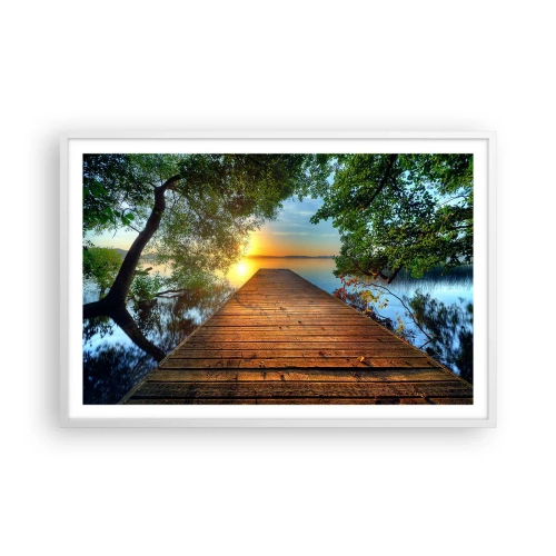 Poster in einem weißen Rahmen - Nimm dir Zeit, setz dich hin - 91x61 cm