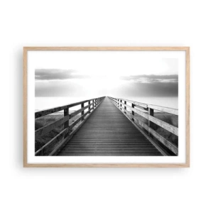 Poster in einem Rahmen aus heller Eiche - In die Ferne ... - 70x50 cm