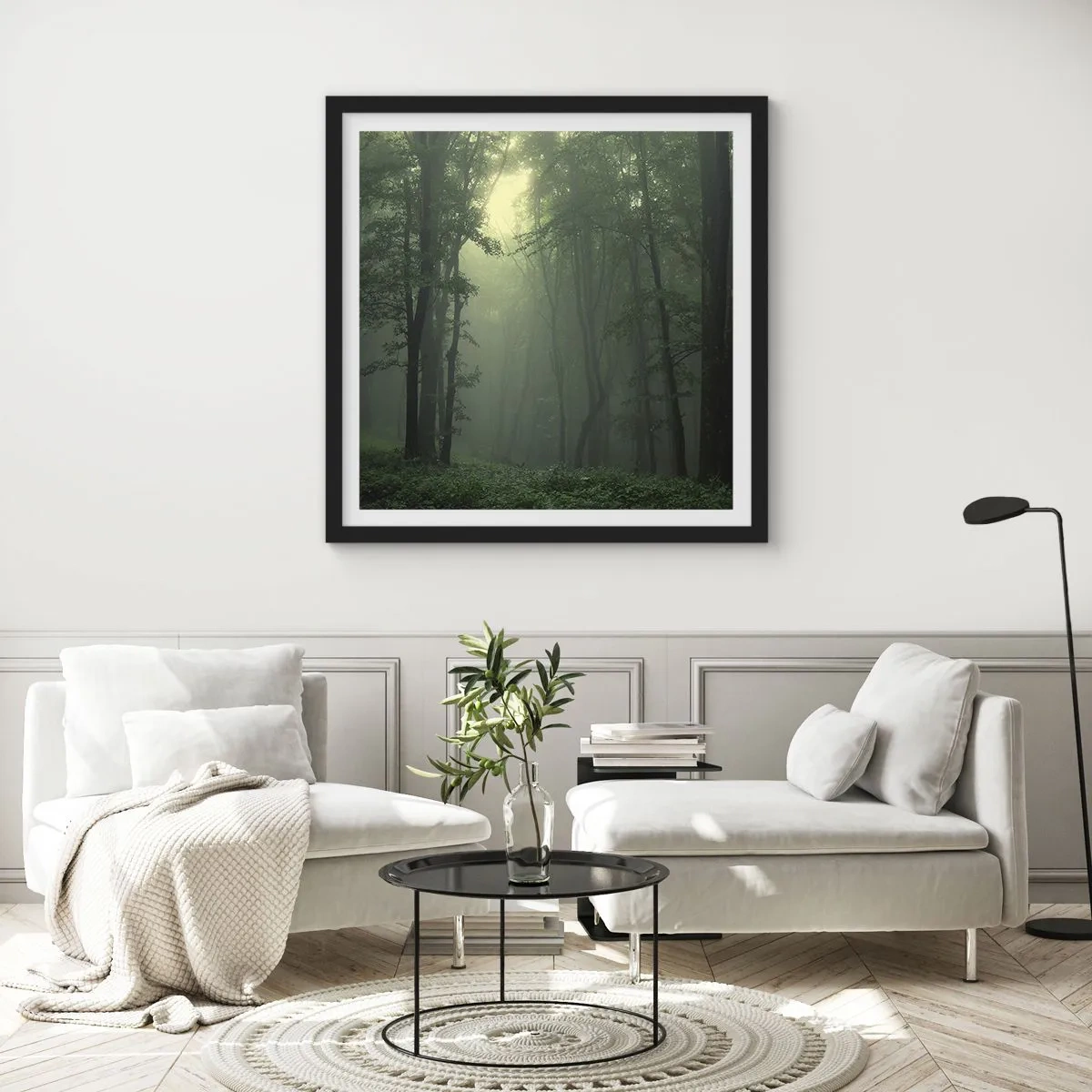 Poster in einem schwarzem Rahmen - Bevor er aufwacht - 40x40 cm