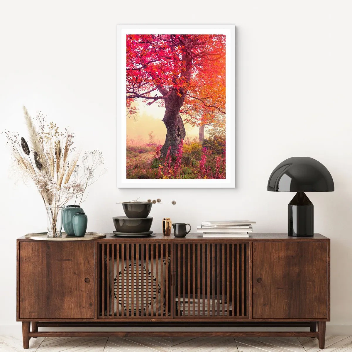 Poster in einem weißen Rahmen - Blühende Raserei - 50x70 cm