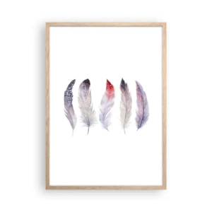 Poster in einem Rahmen aus heller Eiche - Zart wie mehrfarbiger Nebel - 50x70 cm