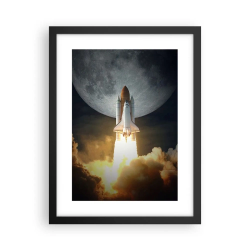Poster in einem schwarzem Rahmen - Beginn eines überirdischen Abenteuers - 30x40 cm
