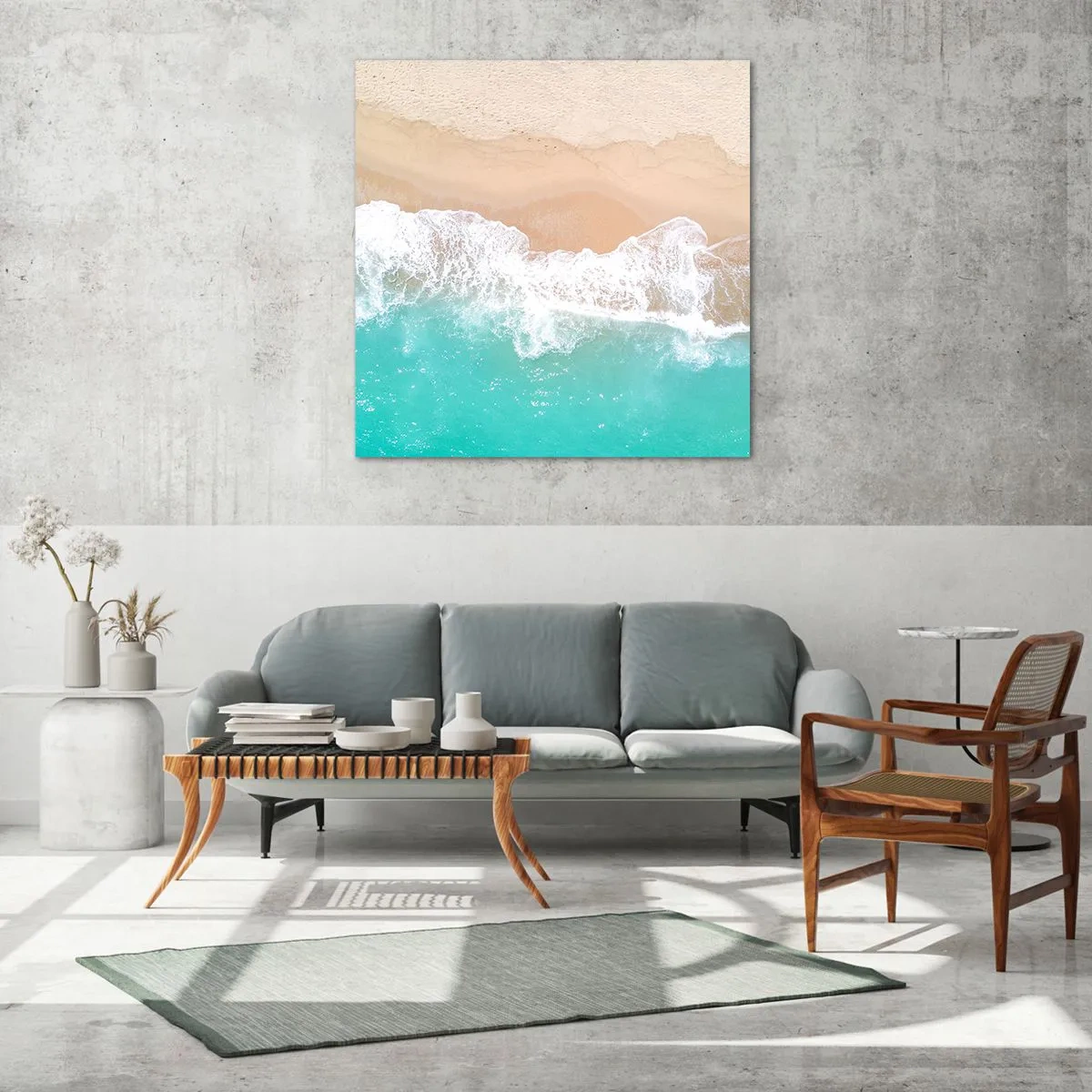 Glasbild - Bild auf glas - Eine streichelnde Berührung - 50x50 cm