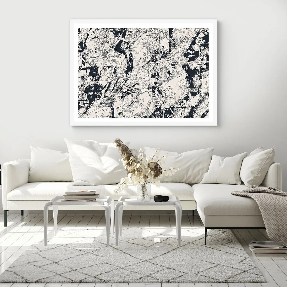 Poster in einem weißen Rahmen - Durchdringung der Gegensätze - 50x40 cm