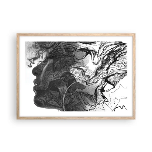 Poster in einem Rahmen aus heller Eiche - Verstrickt in Träume - 70x50 cm