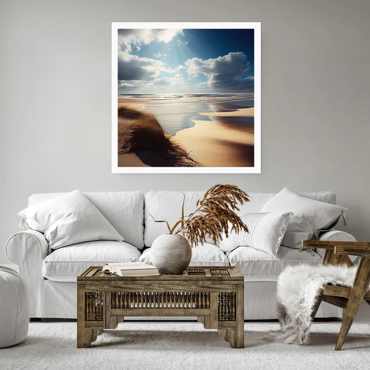 Poster - Strand, wilder Strand - 60x60 cm