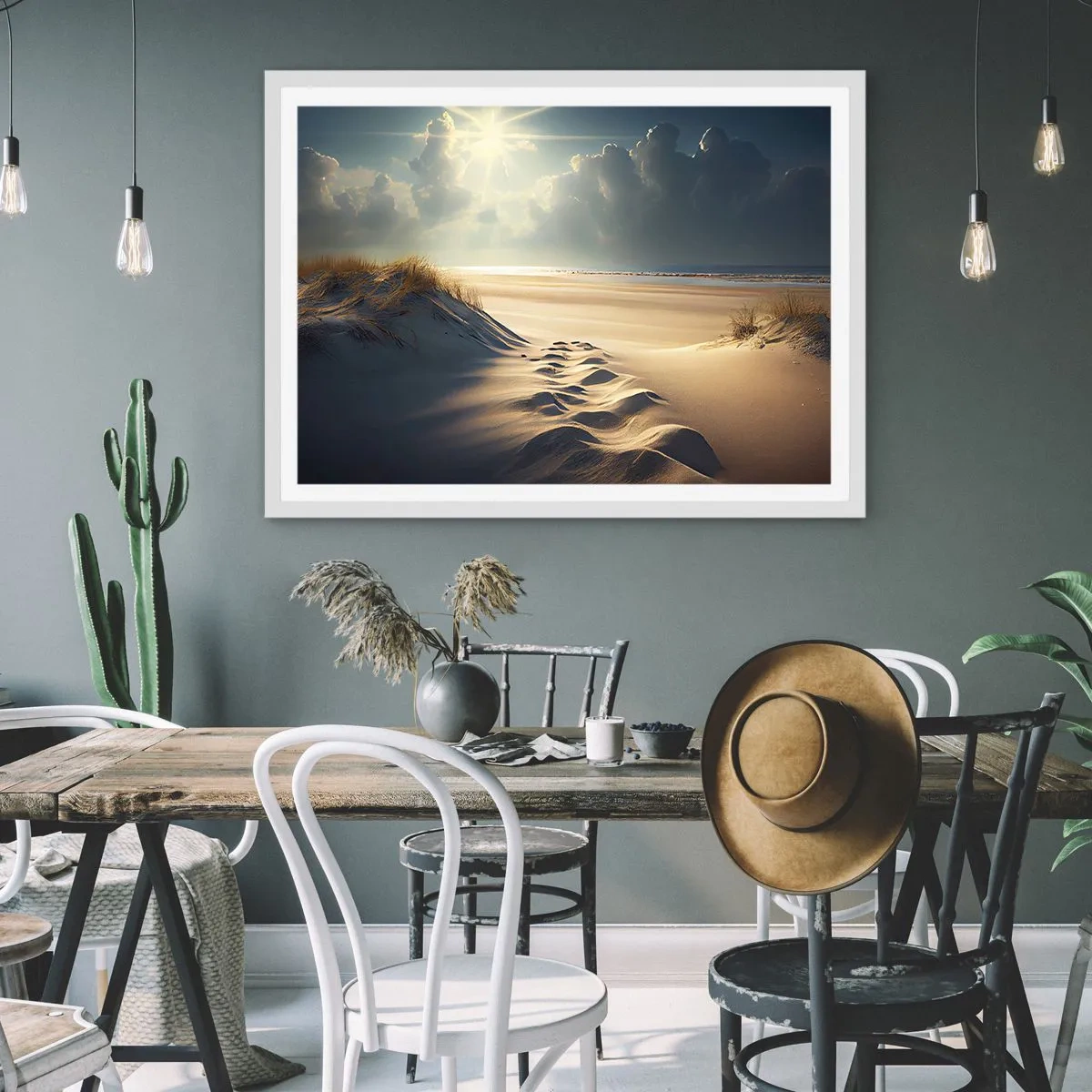 Poster in einem weißen Rahmen - Beruhigende Landschaft - 100x70 cm